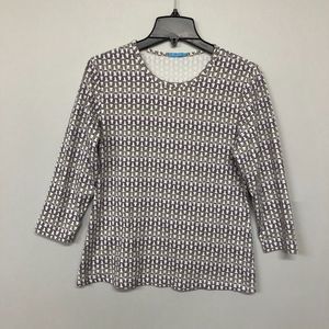 J McLaughlin Women 3/4 Sleeve Catalina Cloth Blouse Top Size Large M075 -15
